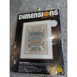 Dimensions Linen Sampler Counted Cross Stitch Kit #3658, Nancy Rossi, New